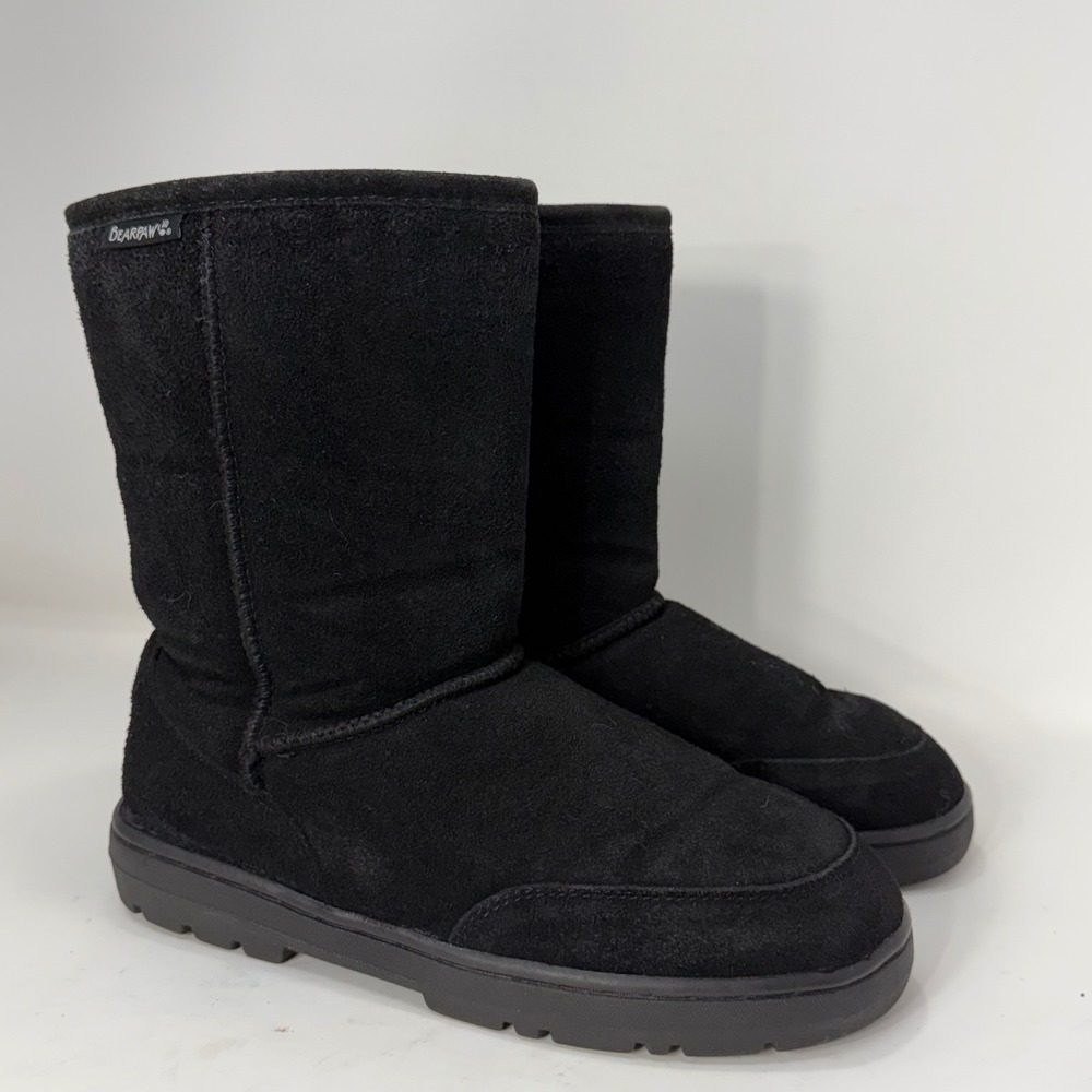 Bearpaw Unisex Black Suede Mid Calf Winter Boots US 9/10 EU 42 UK 8